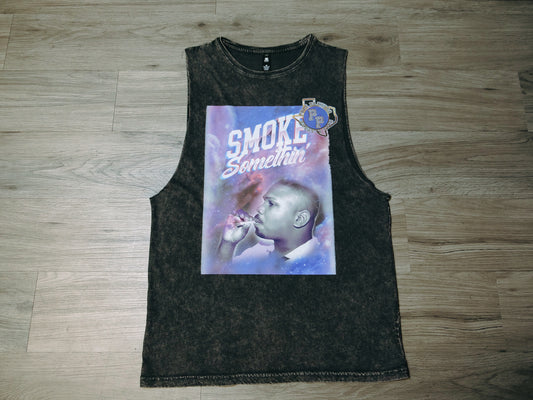 Posh Playas Smoke Something Tank Top - Stonewash Gray