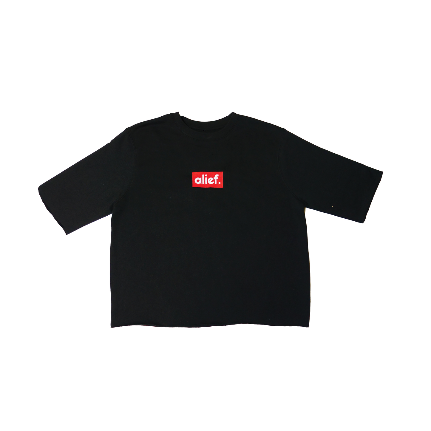 Alief Red Box Cropped Crewneck - Black