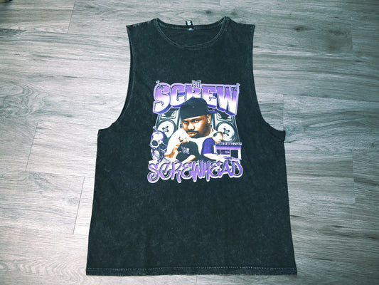 Posh Playas Dj Screw Tank Top - Stonewash Gray