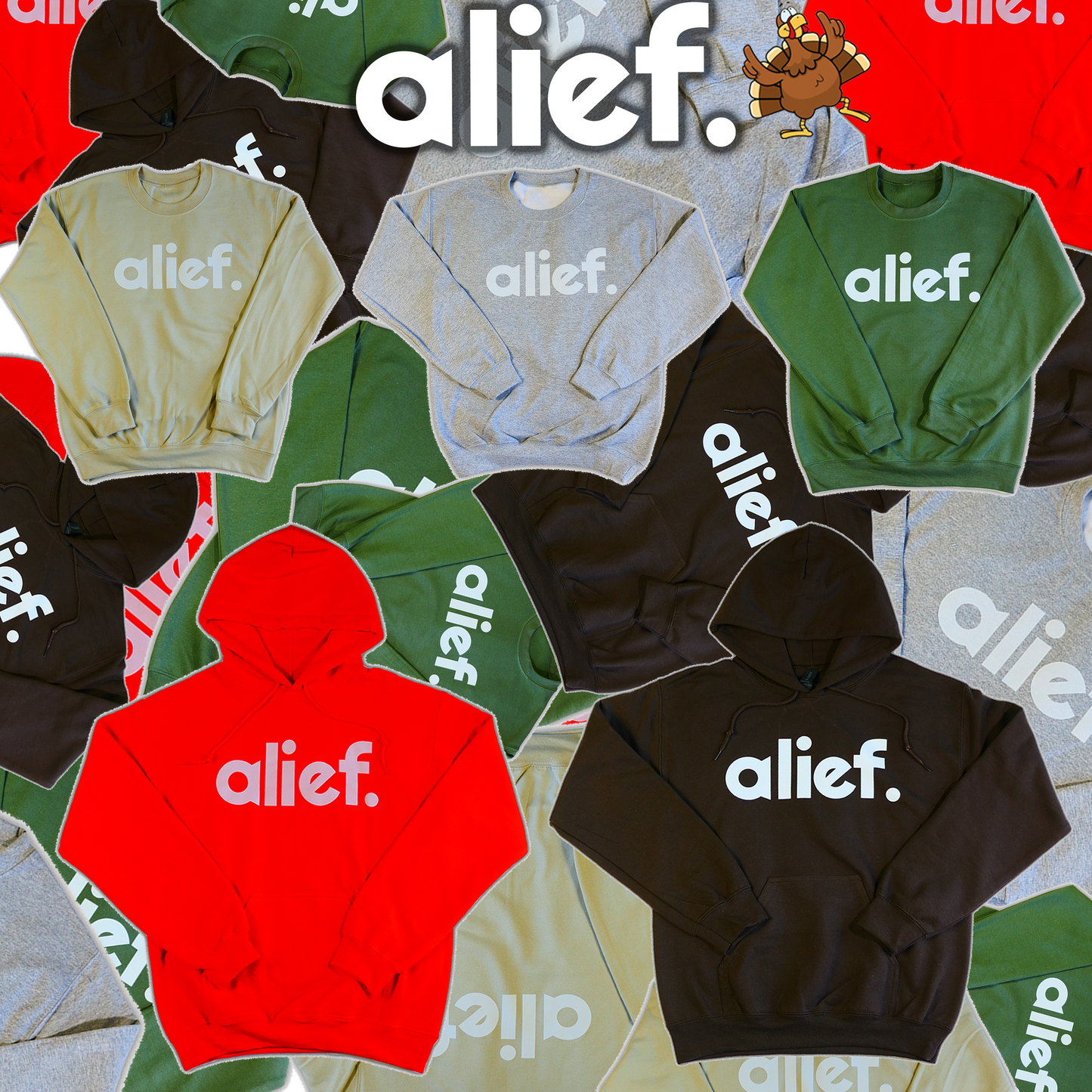 Bold Alief Crewneck - Olive/White