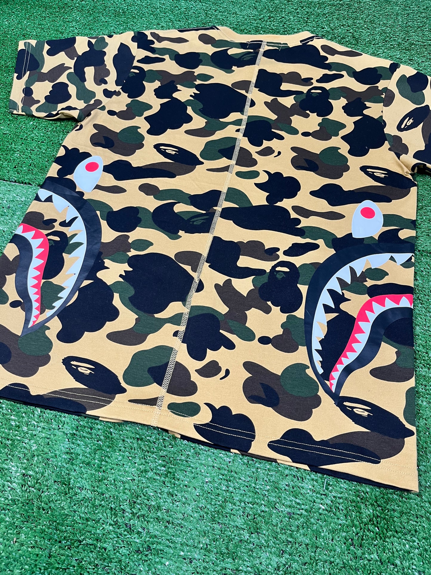 BAPE 1st Camo Side Shark Tee - Sand Brown