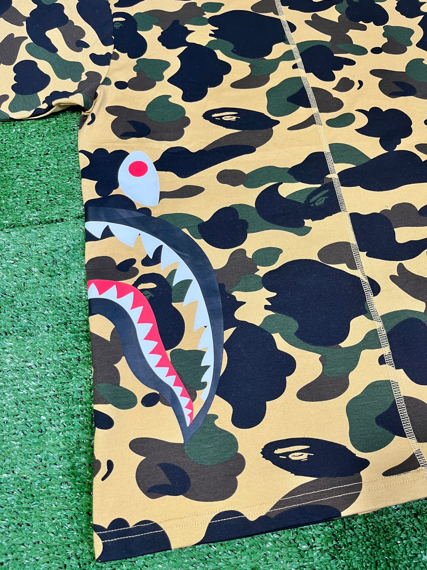 BAPE 1st Camo Side Shark Tee - Sand Brown