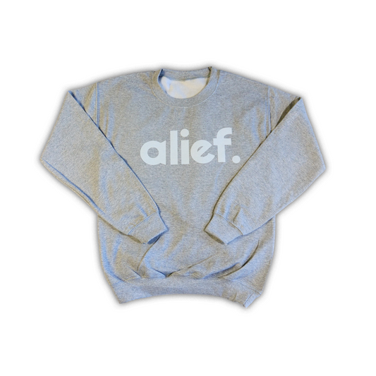 Bold Alief Crewneck - Gray/White