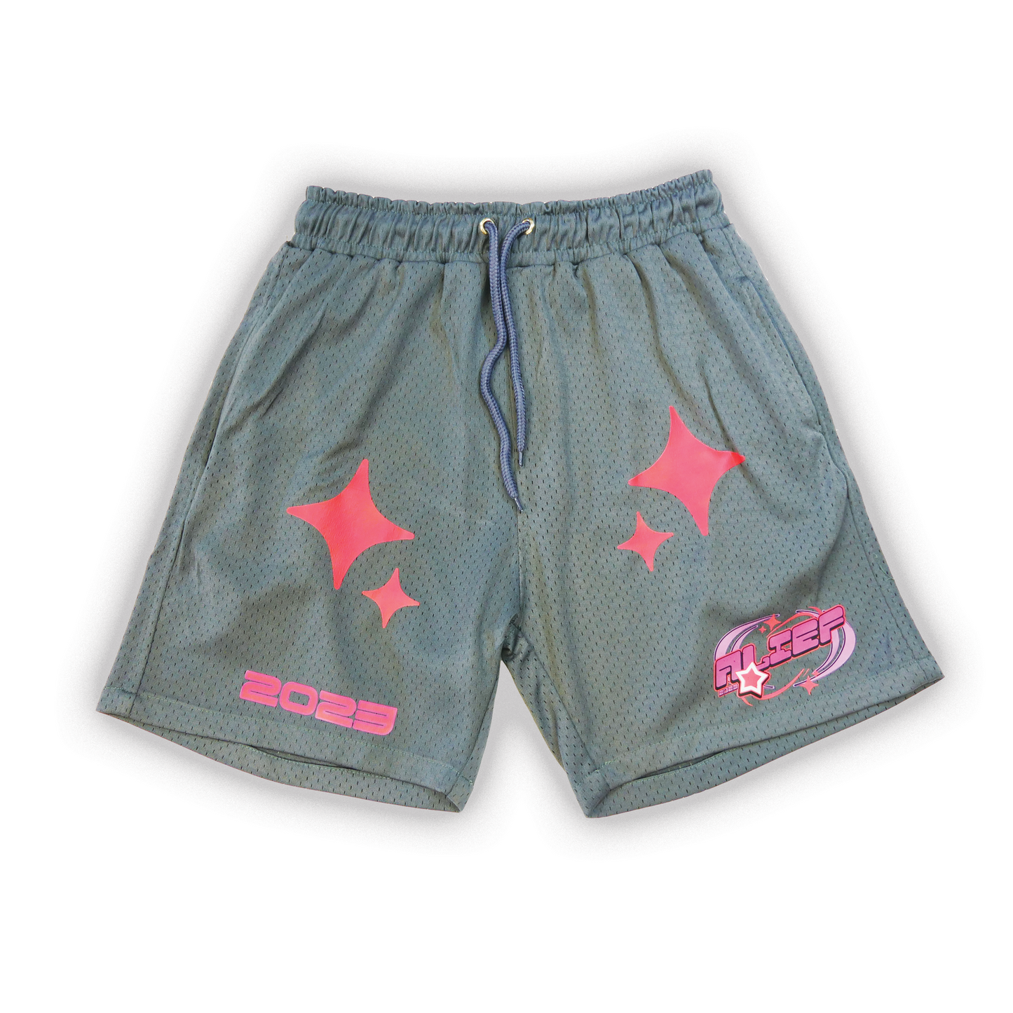 Y2K Alief Shorts - Gray/Pink