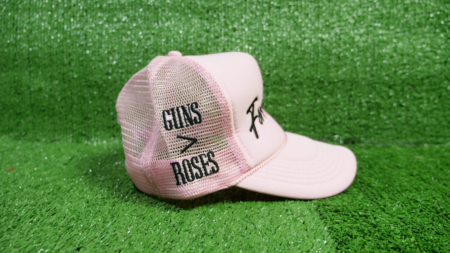 Forthcoming Guns Over Roses Trucker Hat - Pink/Black