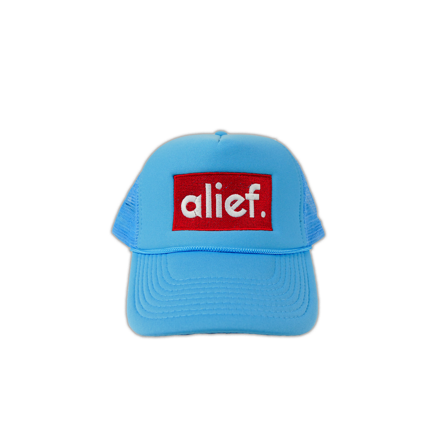 Alief Red Box Trucker Hat - Sky Blue
