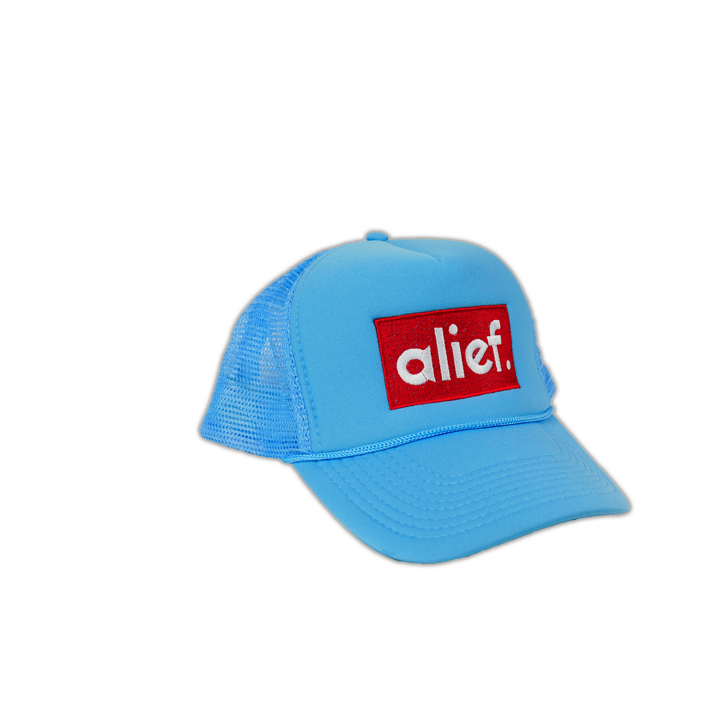 Alief Red Box Trucker Hat - Sky Blue