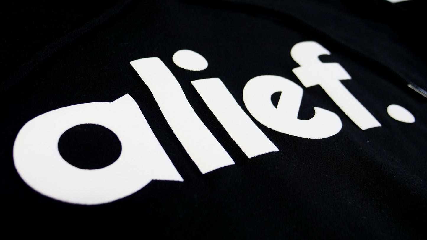 Puff Ink Bold Alief Hoodie - Black/White