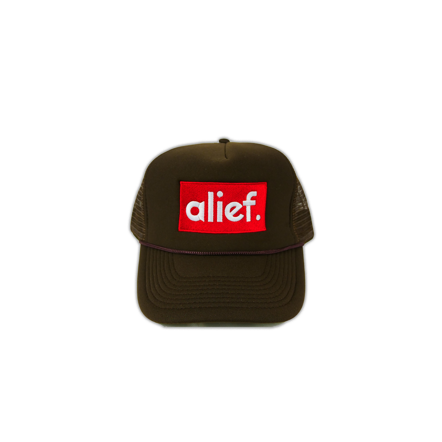 Alief Red Box Trucker Hat - Brown