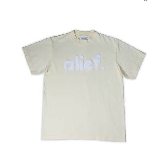 Puff Ink Bold Alief Tee - Cream/ White