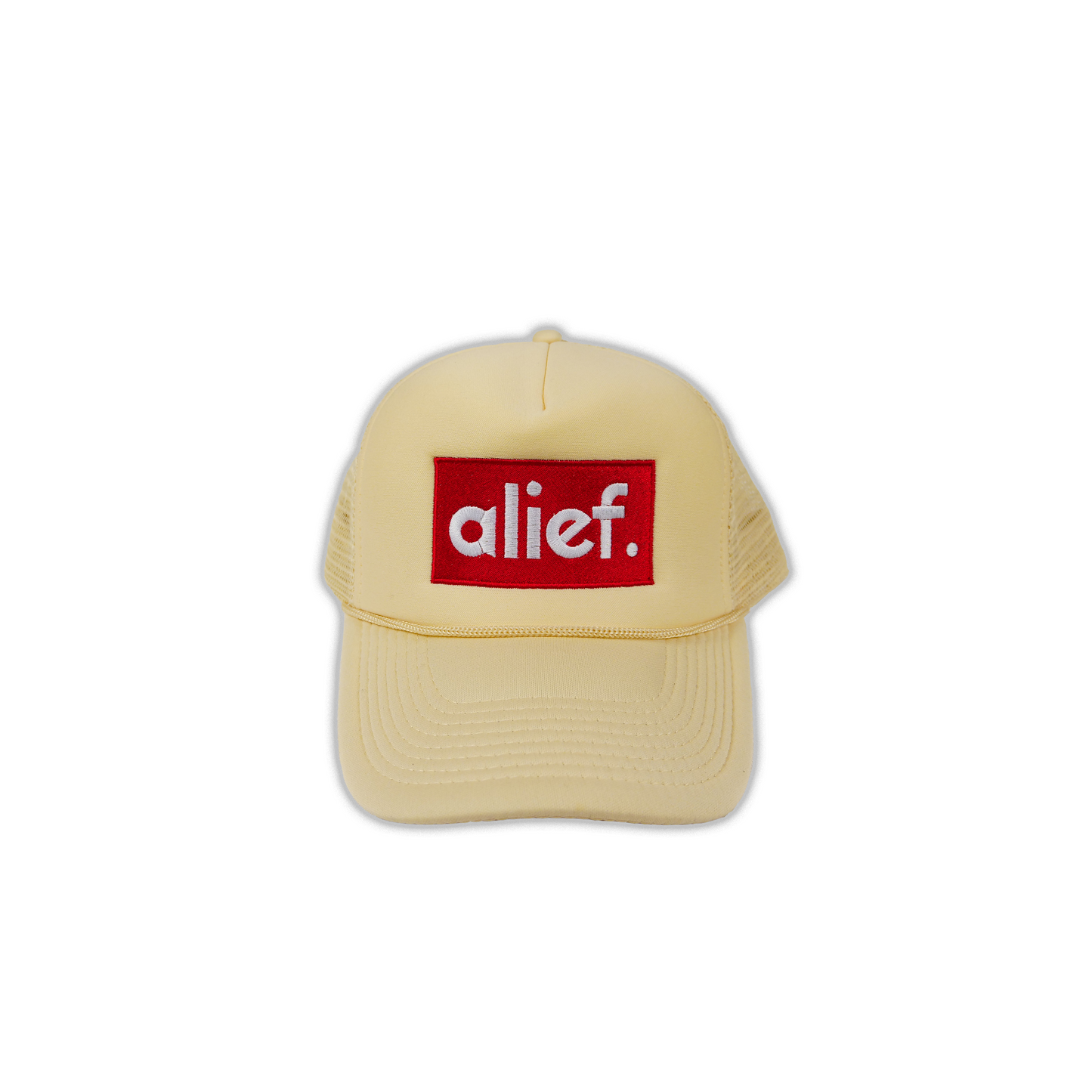 Alief Red Box Trucker Hat - Cream