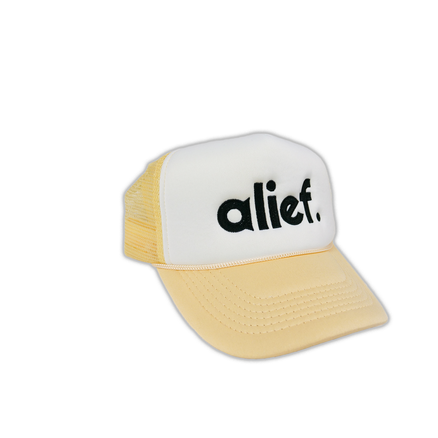 Bold Alief Trucker Hat - Cream and White/Black