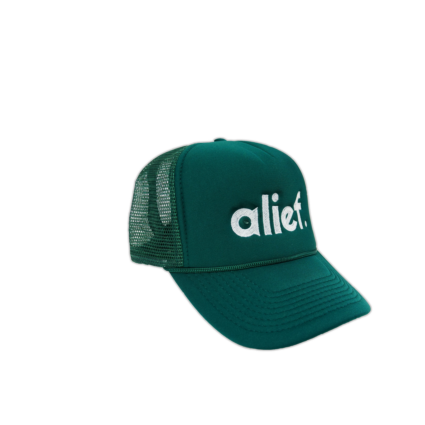 Bold Alief Trucker Hat - Forest Green/White