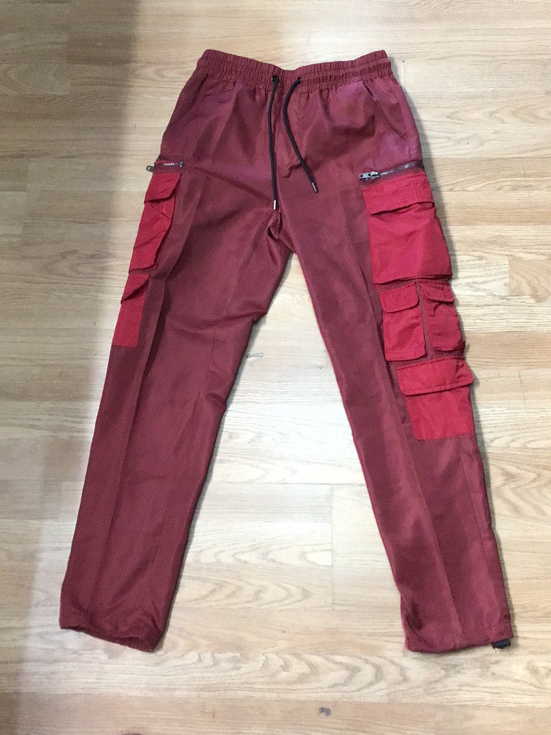 Polyester Cargo Pants (Velvet Red)