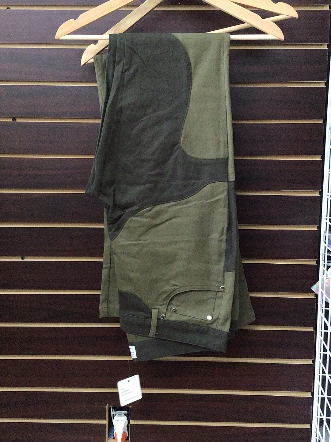 Olive green and forest green Stacked pants color pattern