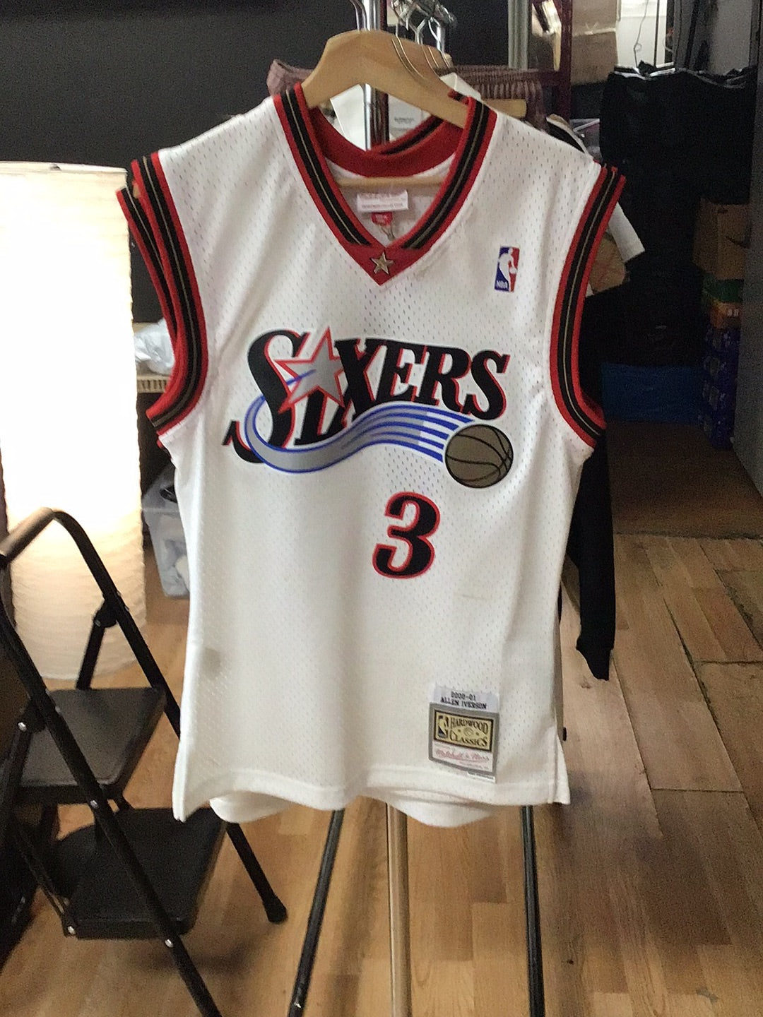 White sixers jersey