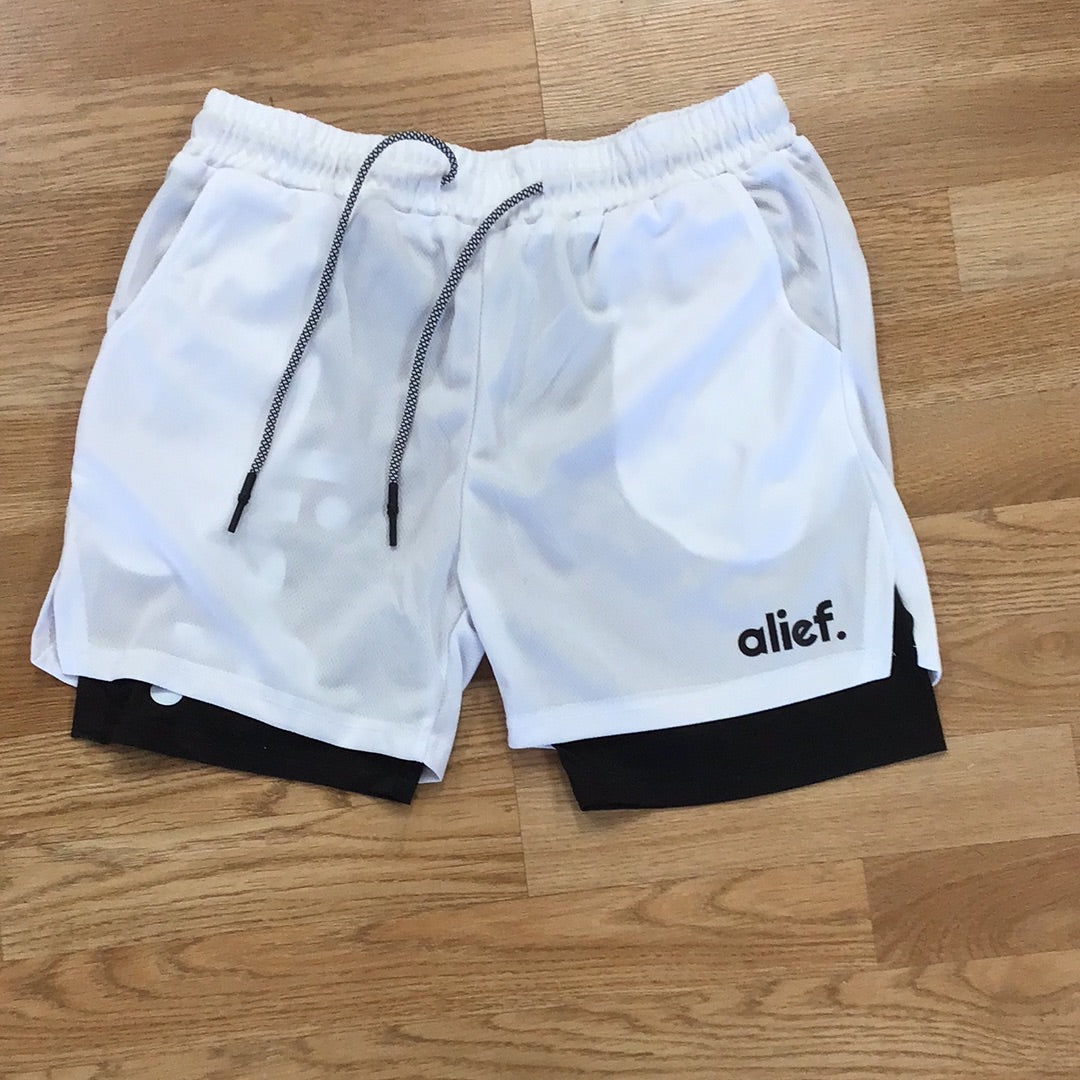 Alief Men 2 In 1 Phone Pocket Sports Shorts With Towel Loop