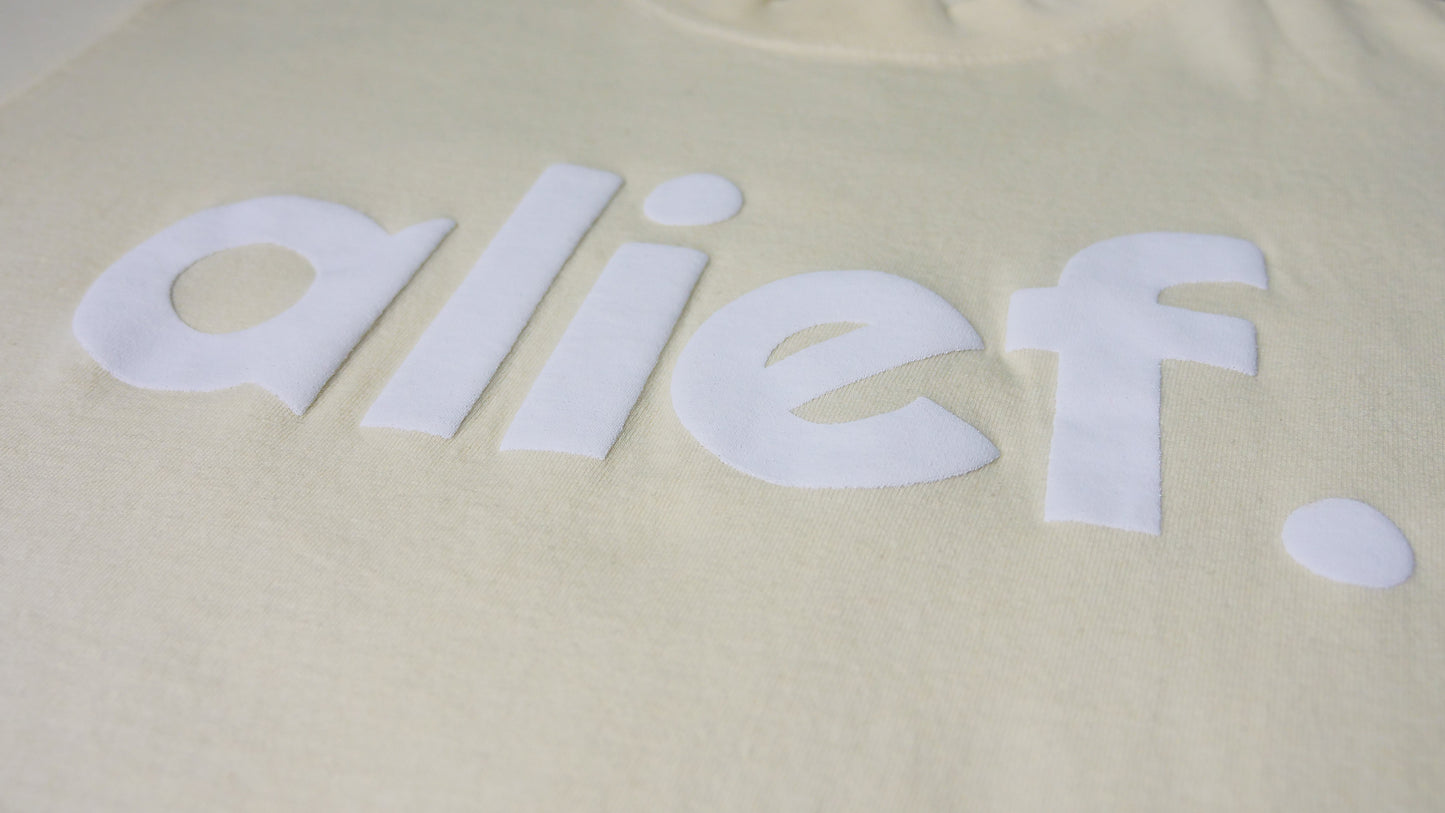 Puff Ink Bold Alief Tee - Cream/ White