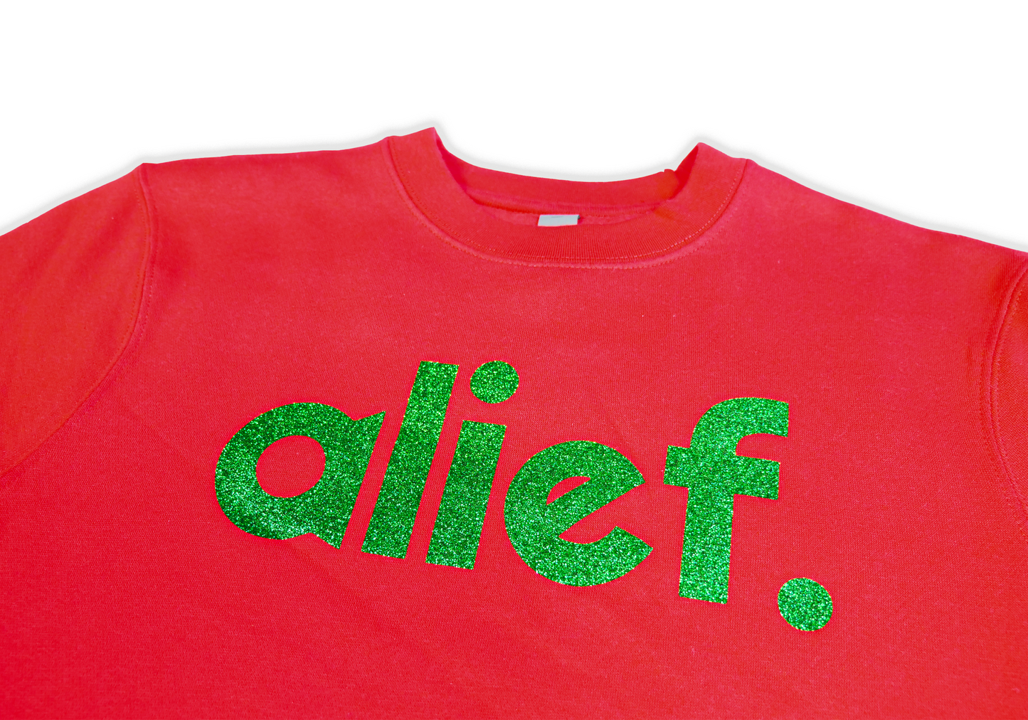 Alief Crewneck - Red/Green Glitter