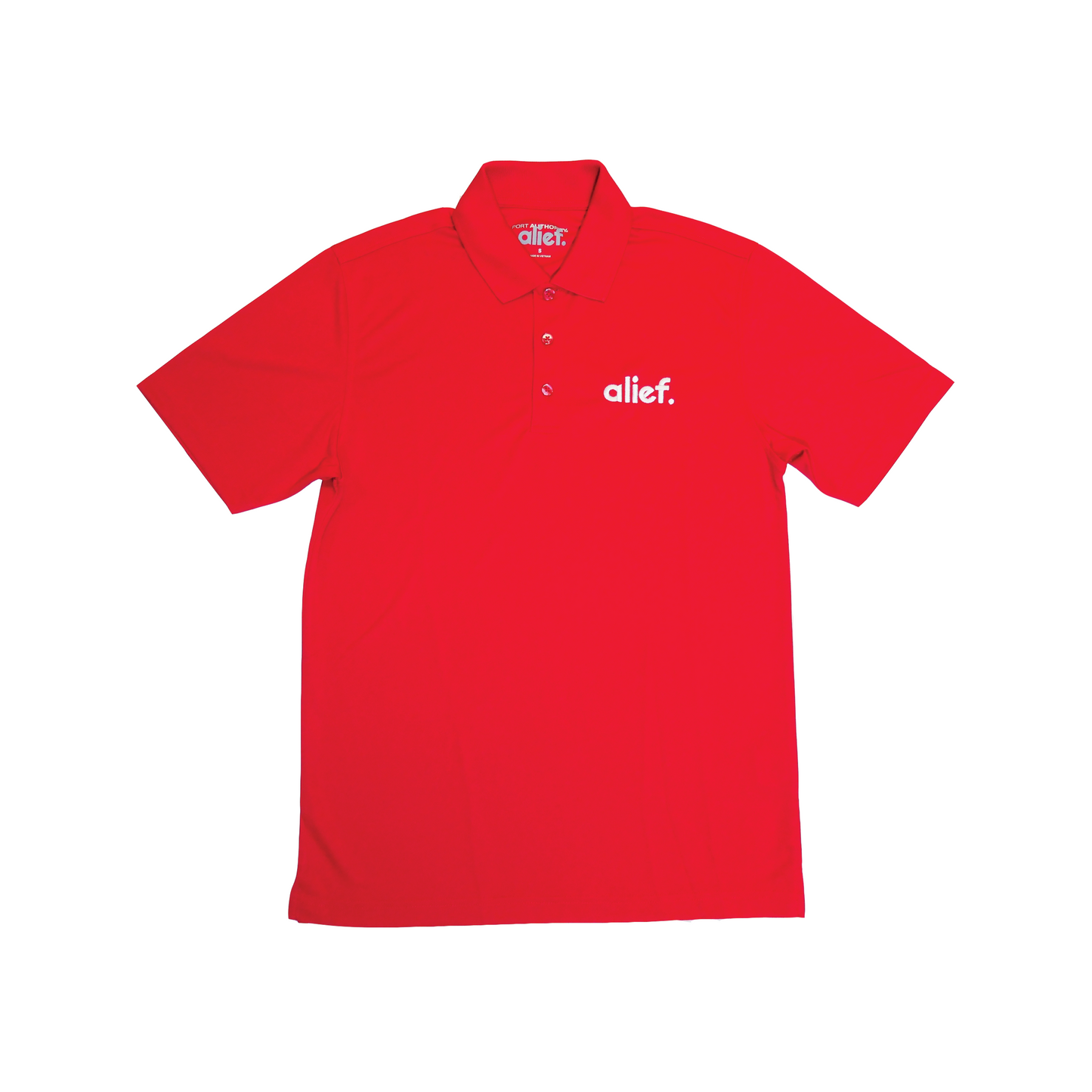 Embroidered Bold Alief Collar T-Shirts - Red/ White