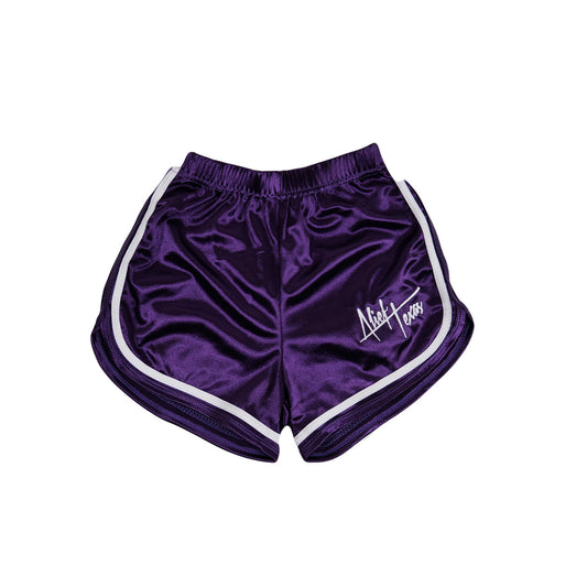Alief Texas Logo Satin Booty Shorts - Purple