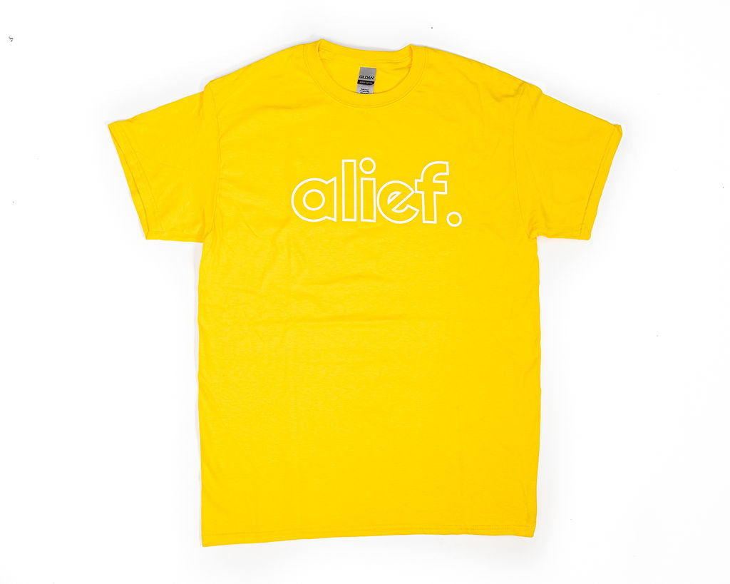 Alief Open Face Logo Tee - Yellow
