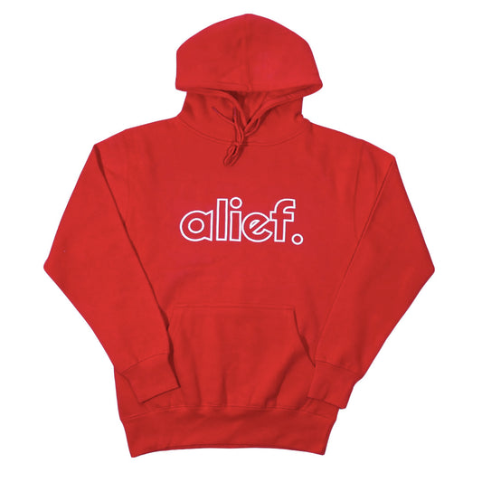Open Face Logo Hoodie - Red
