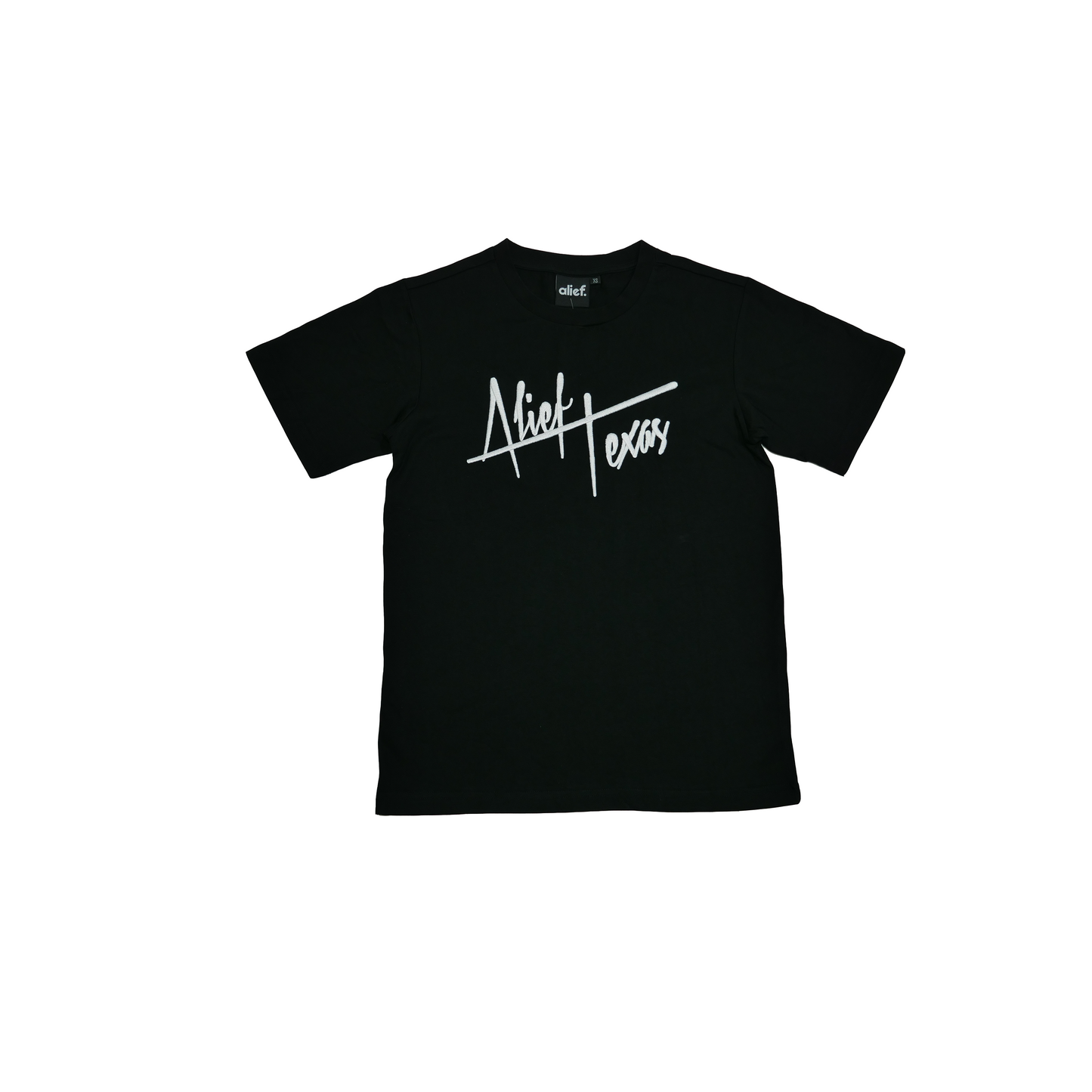 Alief Texas Signature Embroidered Tee - Black/White