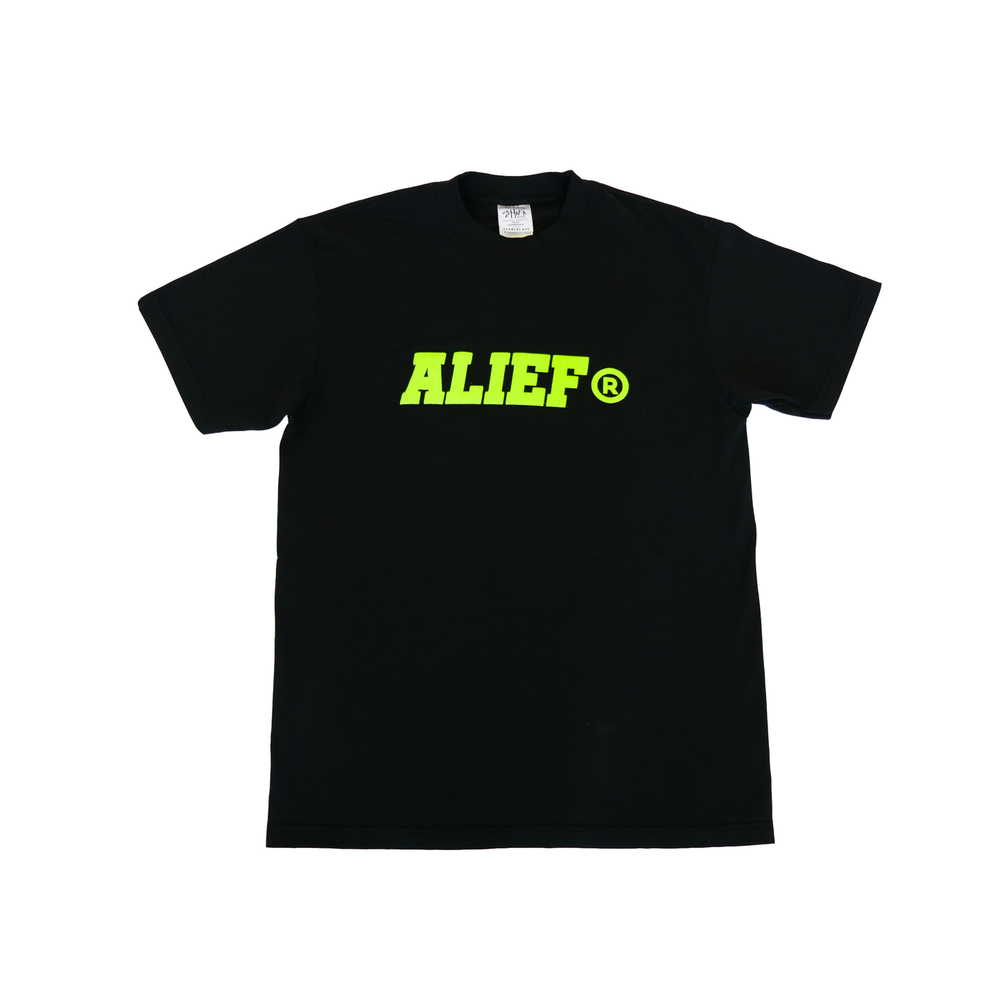 Appleface 3.0 Black Tee (Lime ink)