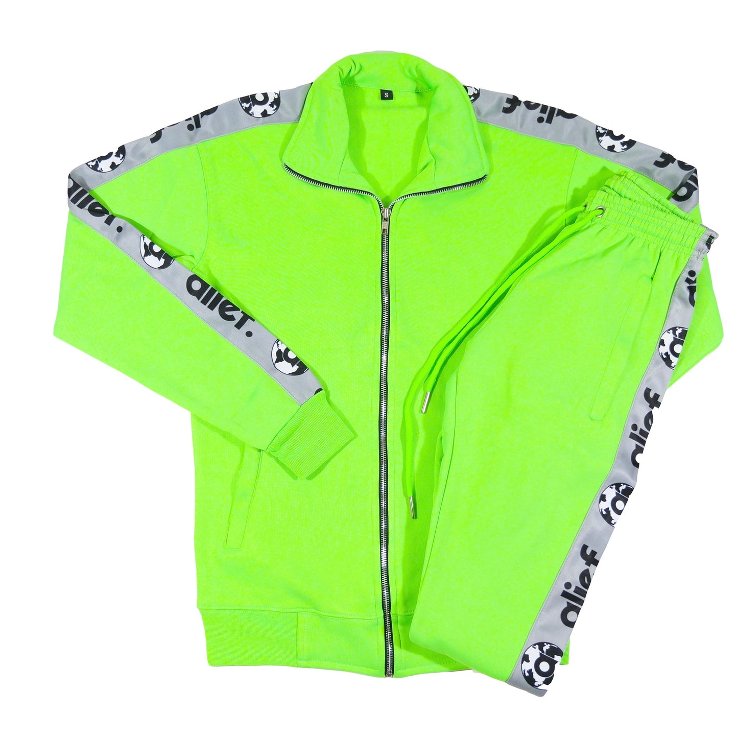 Alief Worldwide Tracksuit - Lime Green/Gray