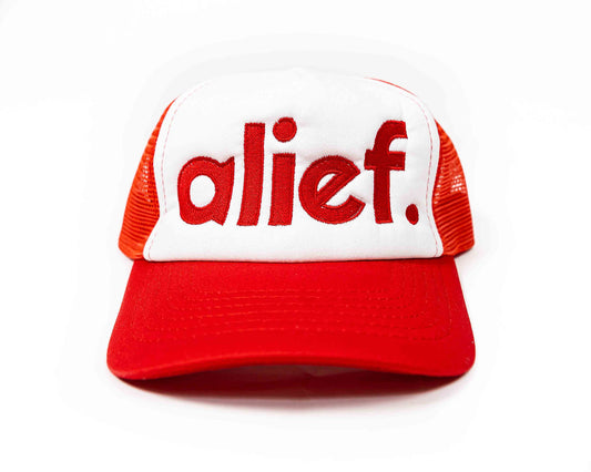 Bold Alief Trucker Hat - Red/White
