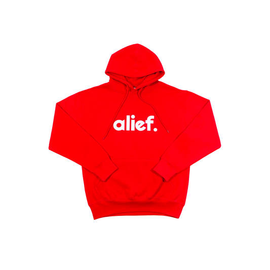 Bold Alief Hoodie - Red/White