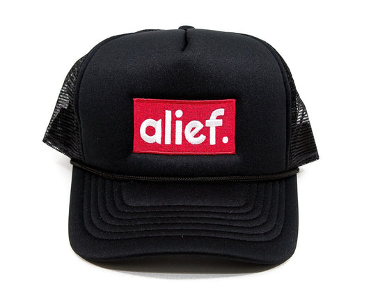 Alief Red Box Logo Trucker Hat - Black